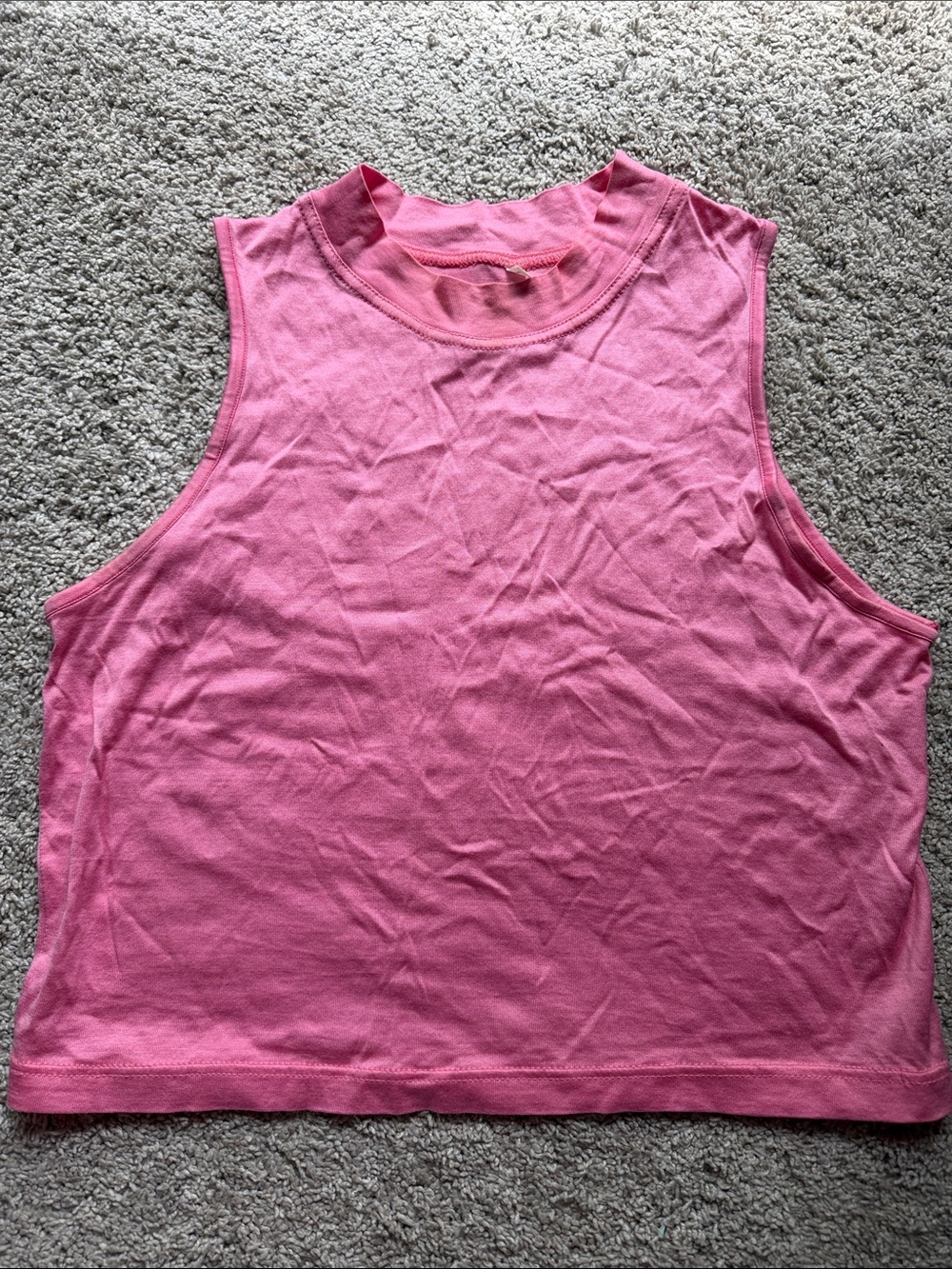 Cropped Pink Sleeveless Tank Top